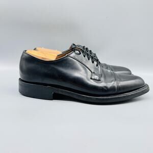 Cheaney Shoes Mens 9.5 Black Leather Bexley Cap Toe Derby Lace Up Heritage